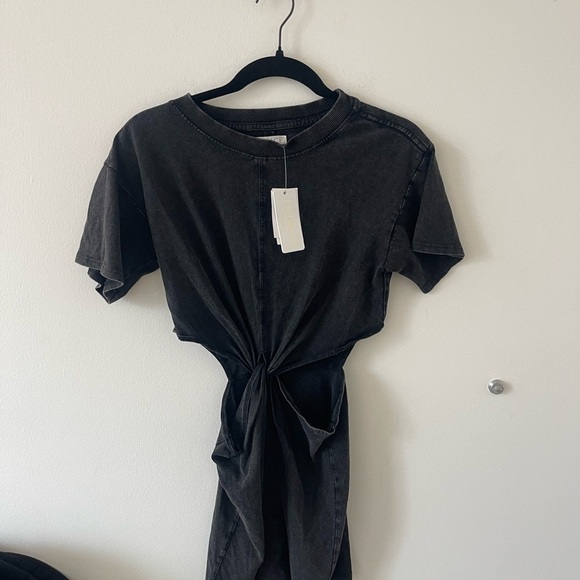 L*Space Black Acid Wash Twist Front dress - Picture 1 of 6